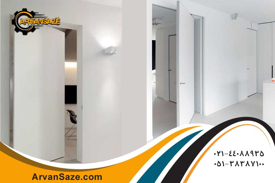 دو عدد درب اتاقی مدرن سفید به صورت لولا محوی و یا سیم لول